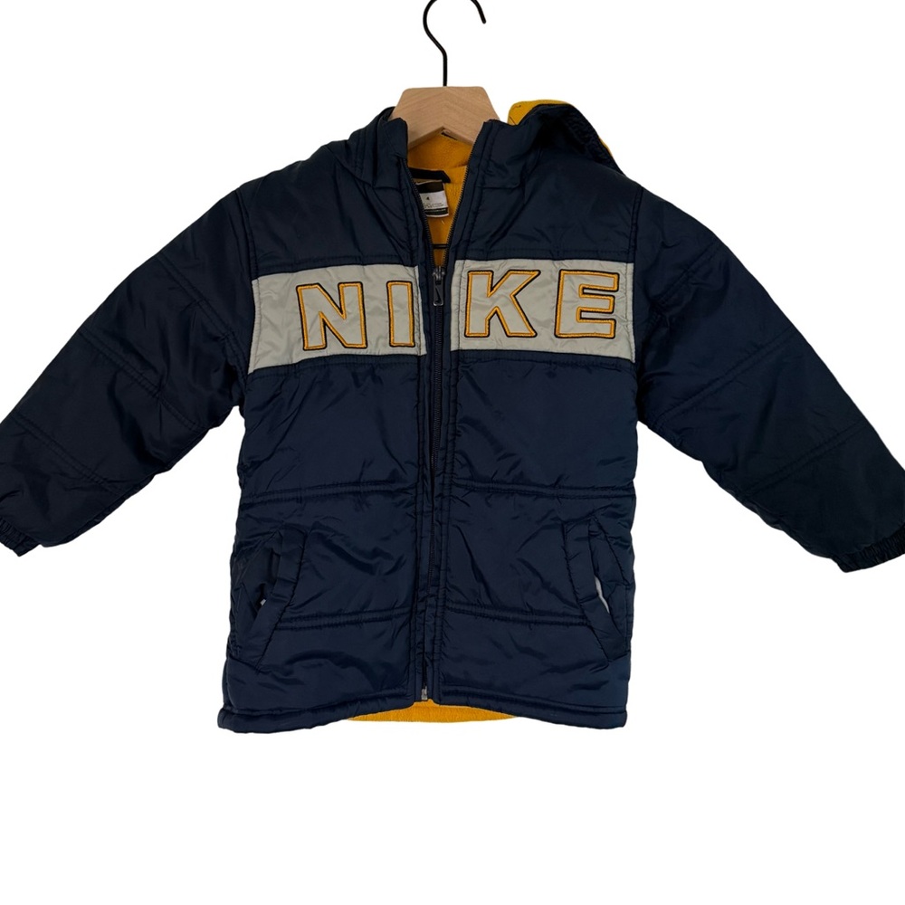 Vintage Nike Kids Puffer Jacket w Hood | Full Zip | Size 4
